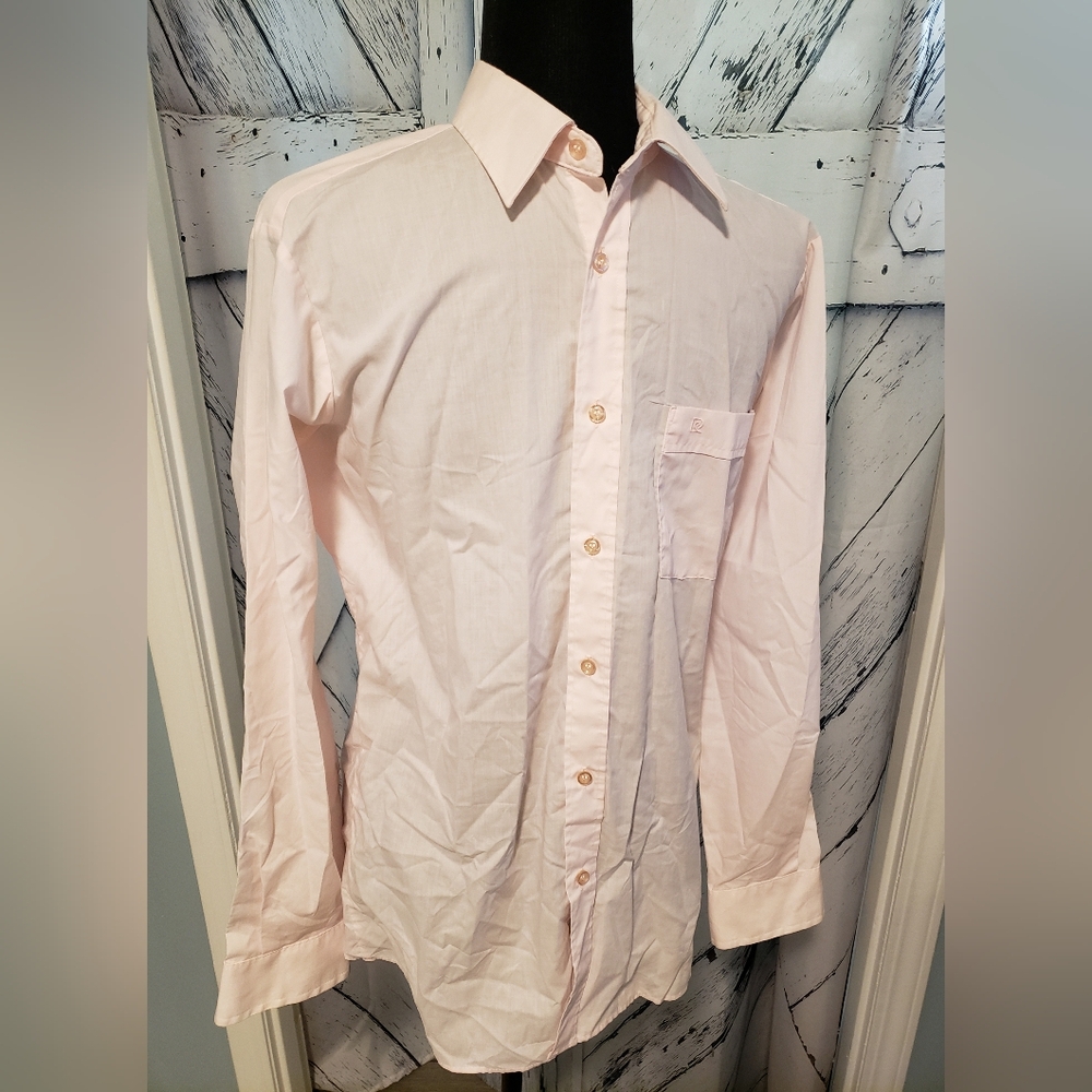 Pierre Cardin Boutique Pink Dress Shirt Classic Long-Sleeve 15" Neck